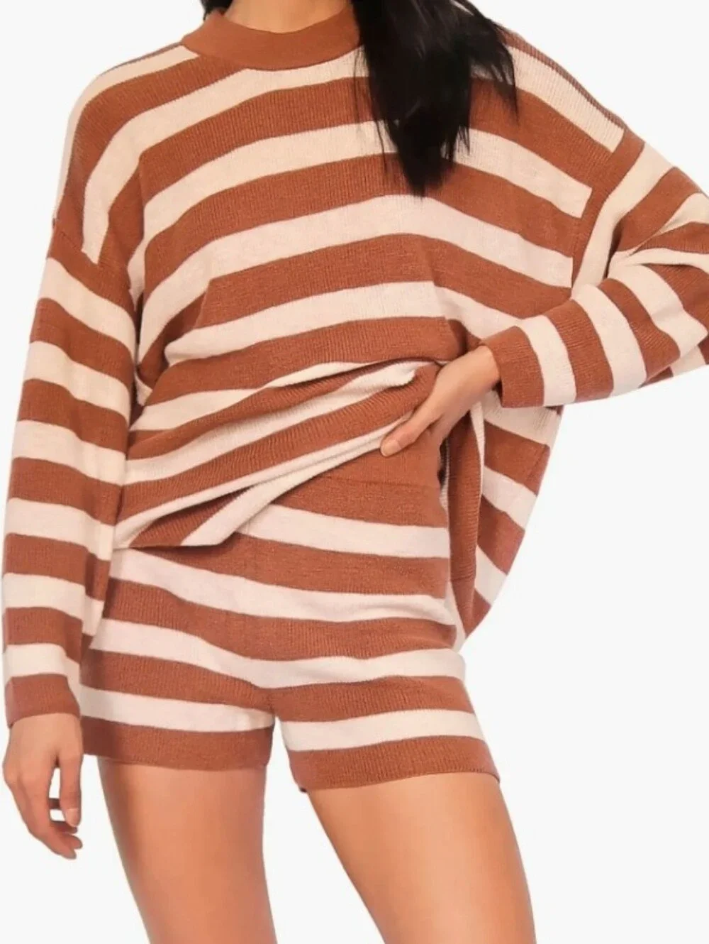 Free People Malibu Stripe Sweater Sz L